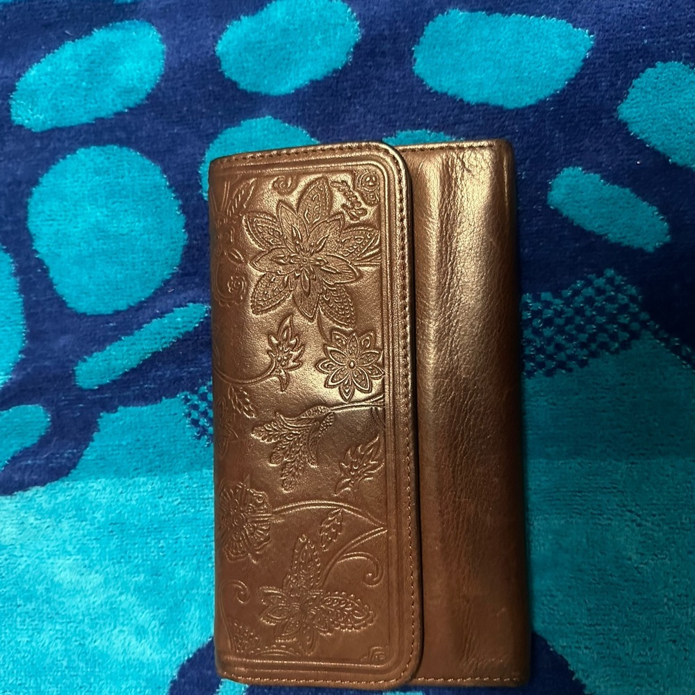 Fossil Brown Floral Embossed Wallet